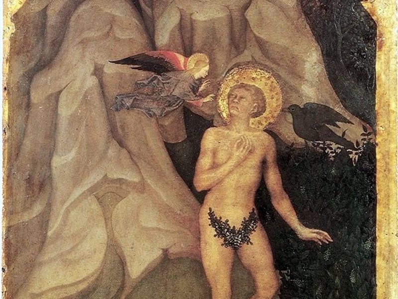 Detail of Nicolò di Pietro, The temptation of Saint Benedict.