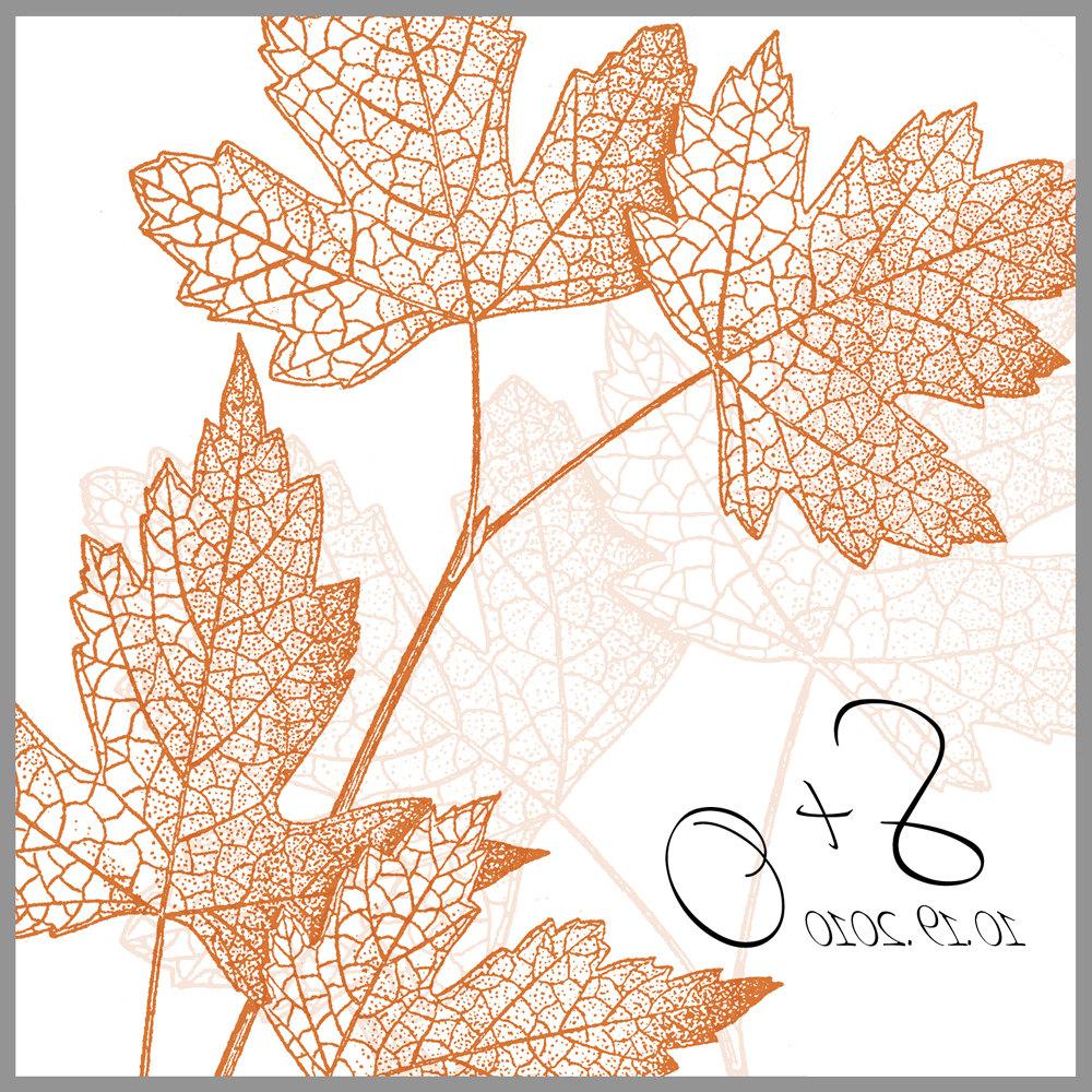 Maple leaves personalized wedding handkerchief. From ArtfulBeginnings