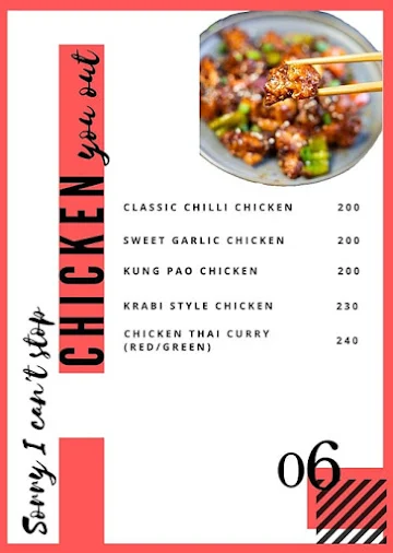 The Chinese Express menu 