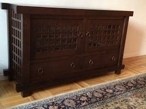 Tansu Vertical Dresser and Media Center in Smoky Walnut