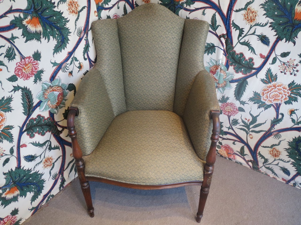 Carved Wingback Chair