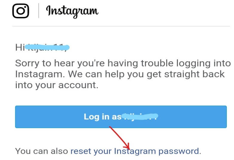 Instagramのパスワードをリセットするリンクをクリックしてください|  Instagramのパスワードを忘れた