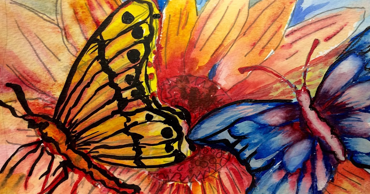 Oil pastel butterfly craft for toddlers - My Bored Toddler