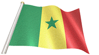 Senegalese flag on a flag pole gif animation
