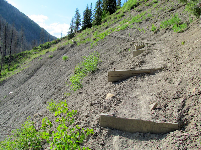 Trail over a steep sidehill