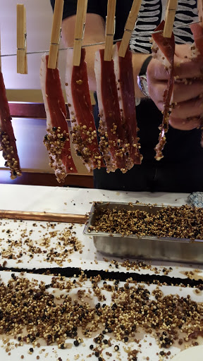 a laundry line of cured duck bacon, dipped in maple syrup and crunchy little bits of deliciousness. How To Celebrate Food Day Canada in St John's, Newfoundland