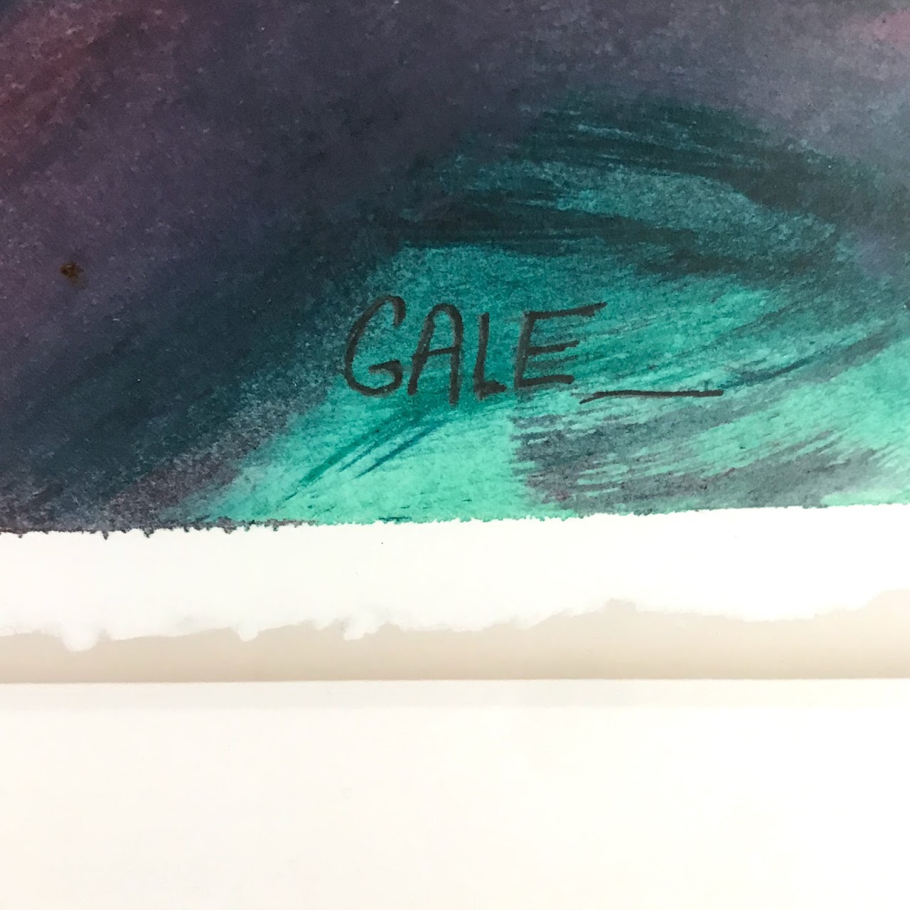 Gale Signed Large Scale Watercolor Abstract