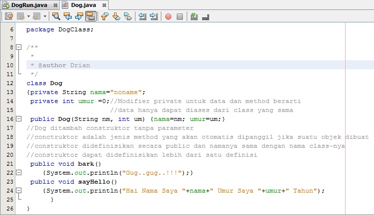 Class Dog : Modifier public, Private, Void & Konstruktor ~ Blog for IT