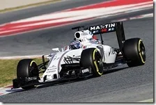 Valtteri Bottas con la Williams nei test di Barcellona 2016