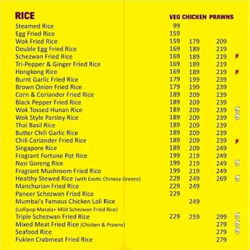 Chinese Wok menu 