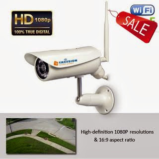 TriVision NC-336PW Wi-Fi Wirelss & POE Combo HD 1080P Home IP Security Camera Outdoor. Install in 3 Steps with Our Free iPhone, iPad and Android apps. 15m Night Vision, Motion Sensor, SD card DVR expadable 128Gb, and more