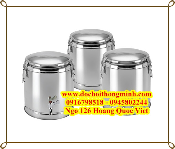 Bình ủ nước inox 2 lớp có vòi, có nắp đậy giá úp 40 cốc inox, giá phơi khăn 50 khăn inox