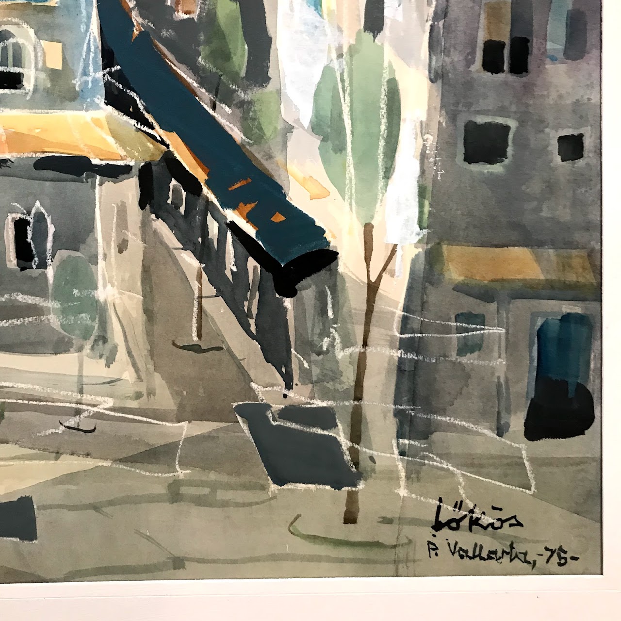 Stefan Lökös Signed Watercolor Painting