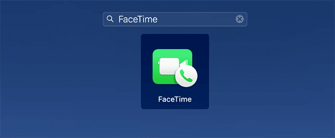 FaceTime в поиске Spotlight