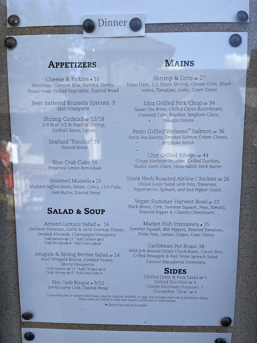 Village Social gluten-free menu