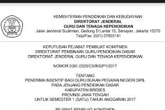 Download SK Tunjangan Insentif Guru Non PNS tahun 2018 