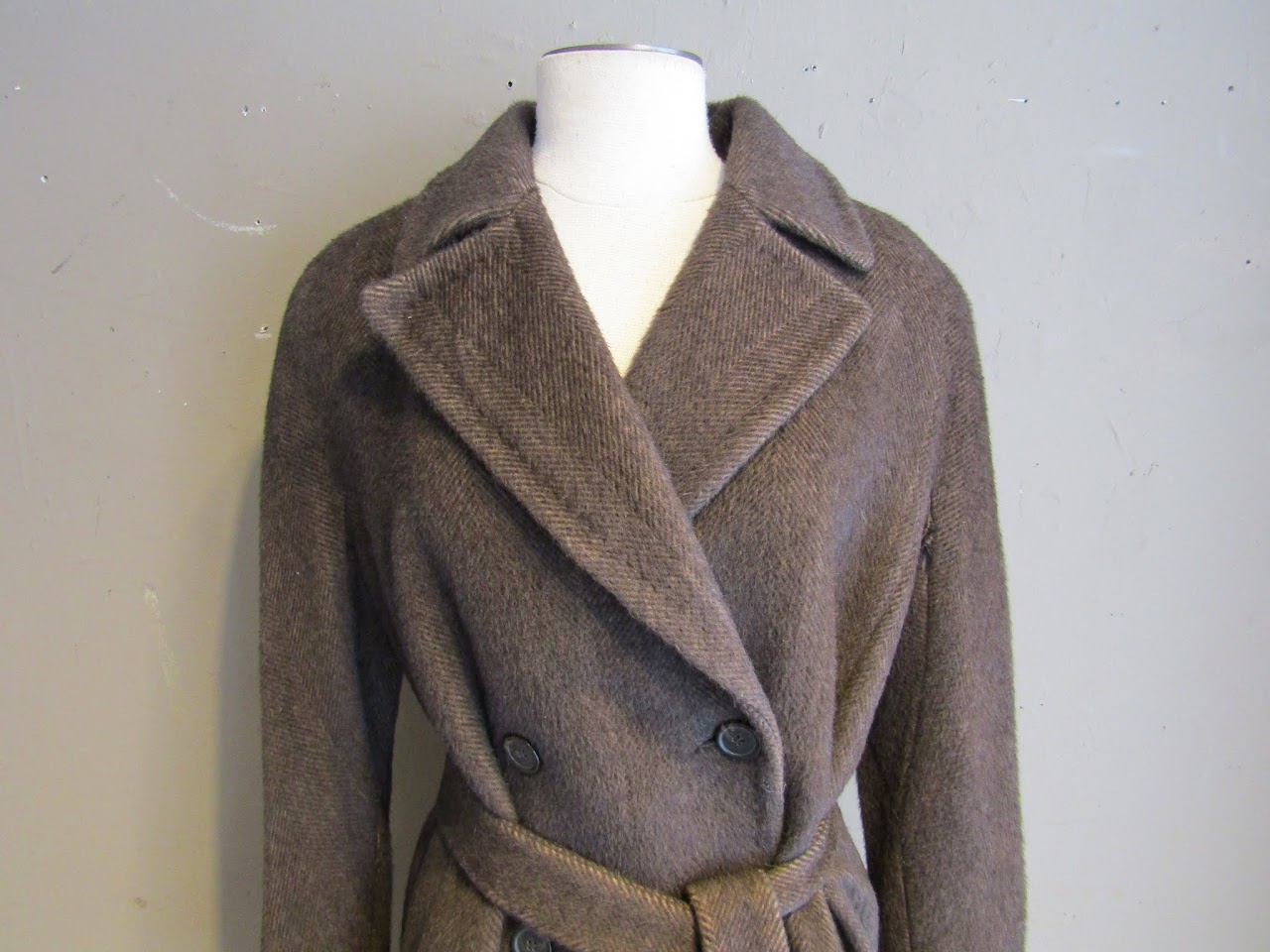 Max Mara Herringbone Wool Coat