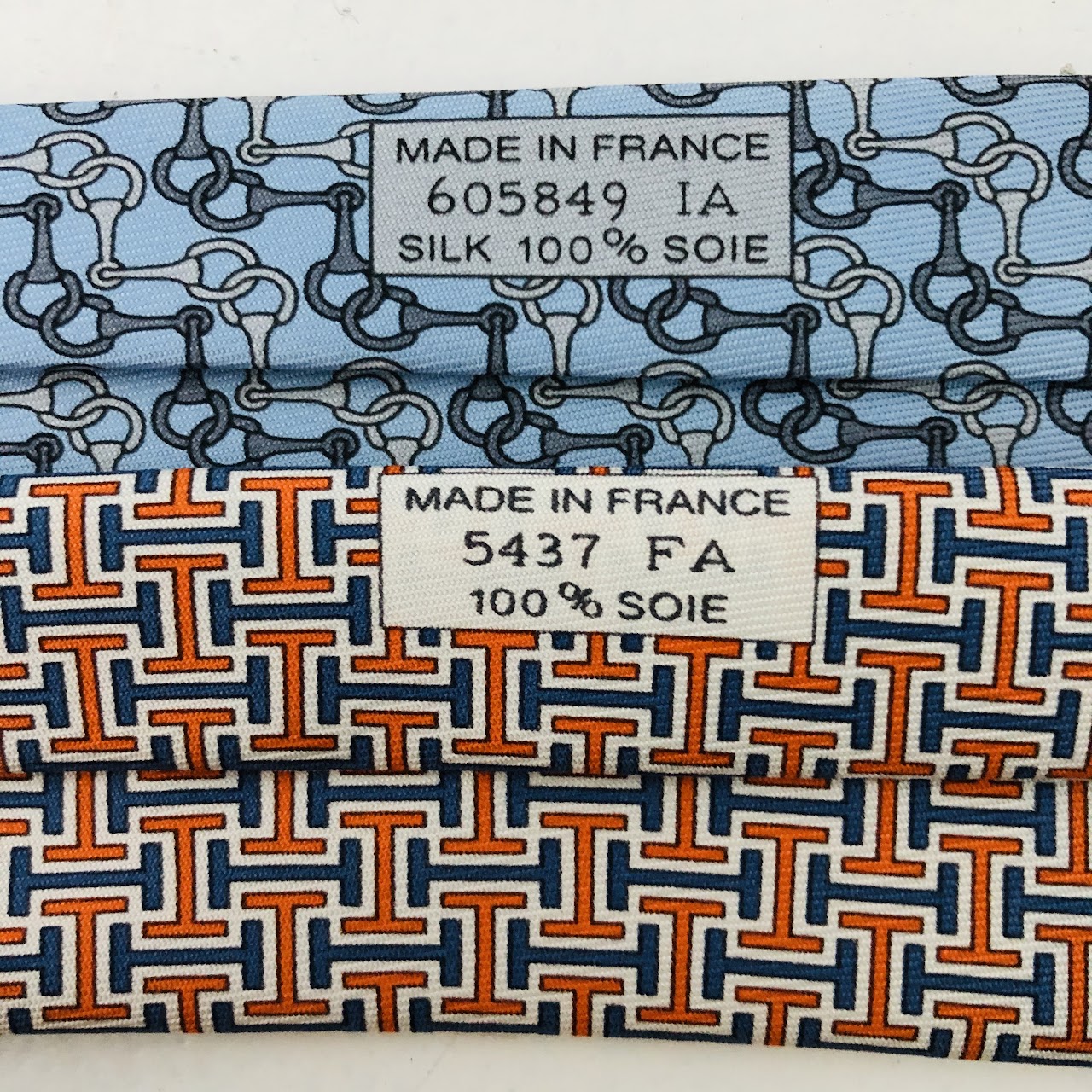 Hermès Blue and Orange Tie Pair