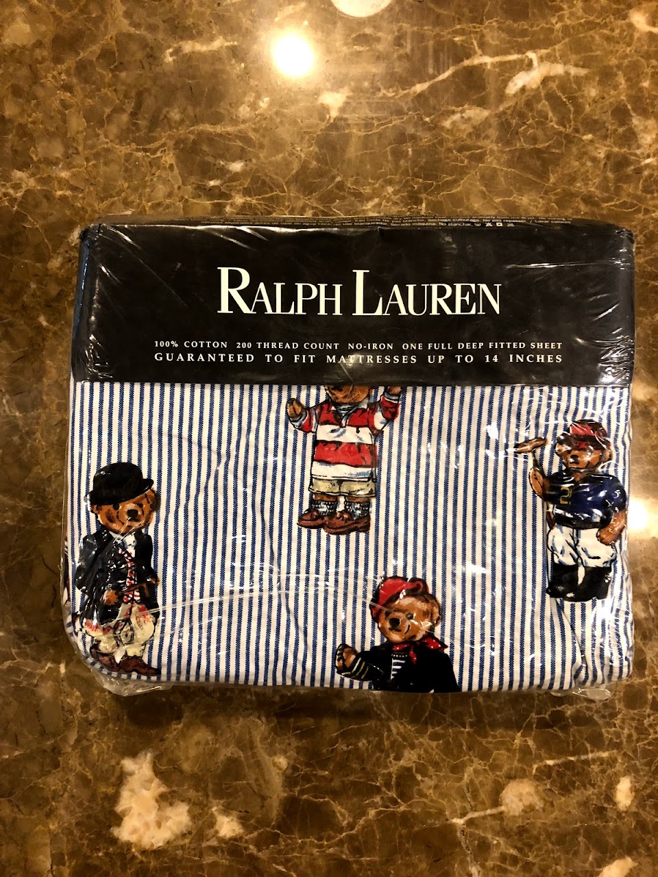 Ralph Lauren NEW Polo Bear Deep-Pocket Full Fitted Sheet