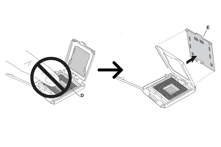 melepas pelindung socket processor