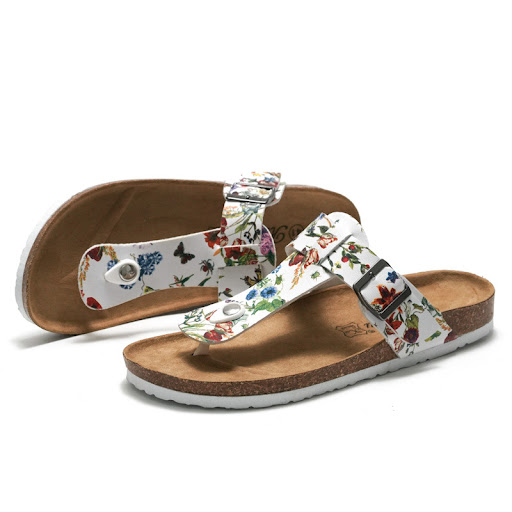 Title 5, Womens Flip Flops Cork Beach Couple Leather Sa...
