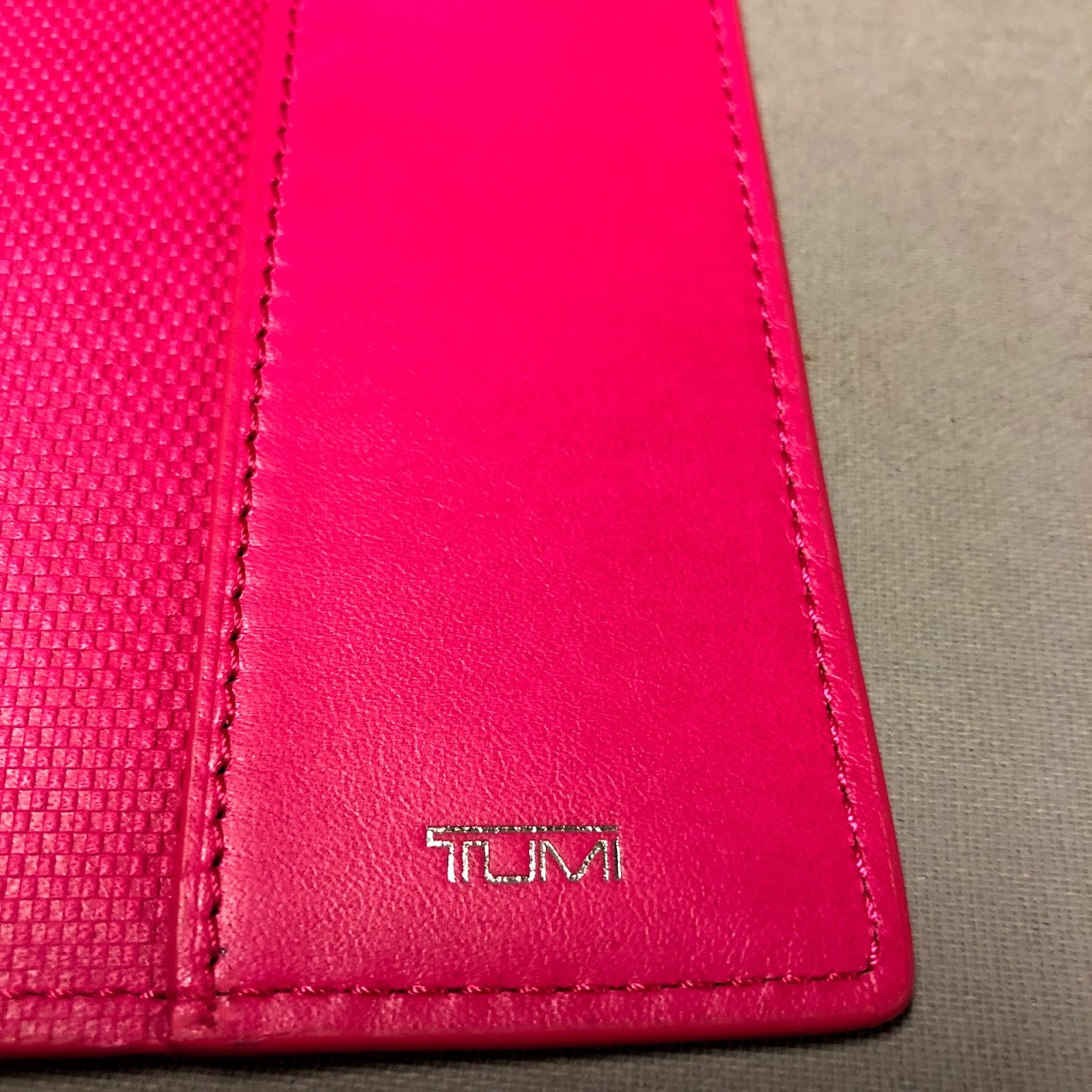 Tumi Fuchsia Leather Passport Case