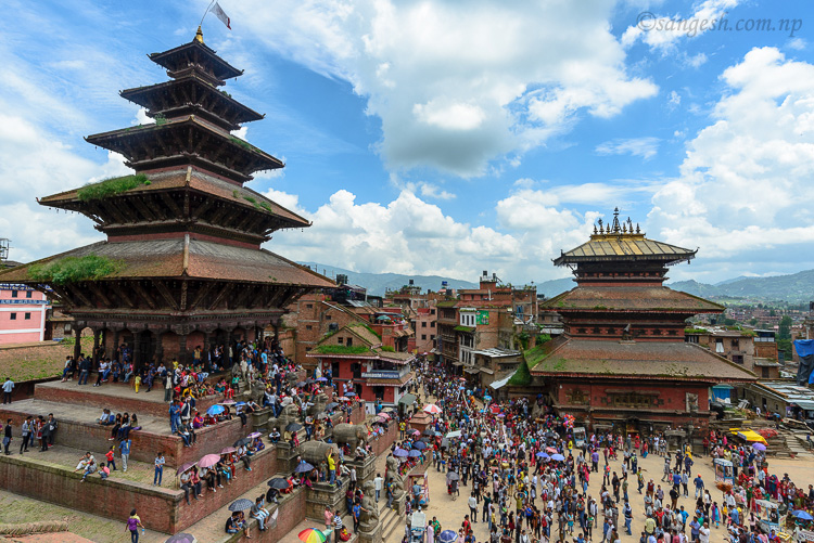 Local people participating in the Gai jatra festival