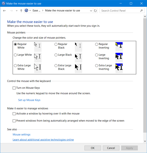 ทำให้เมาส์ใช้งานได้ง่ายขึ้นใน Windows 10