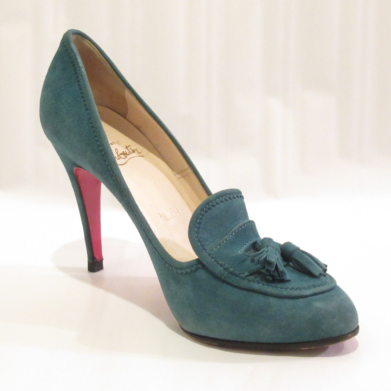 Christian Louboutin Teal Suede Pumps