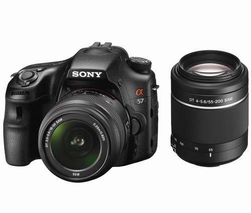 Sony Alpha SLT-A57 SLR Digital Camera (Dual Lens Kit) w/ 18-55mm  &  55-200mm Lens