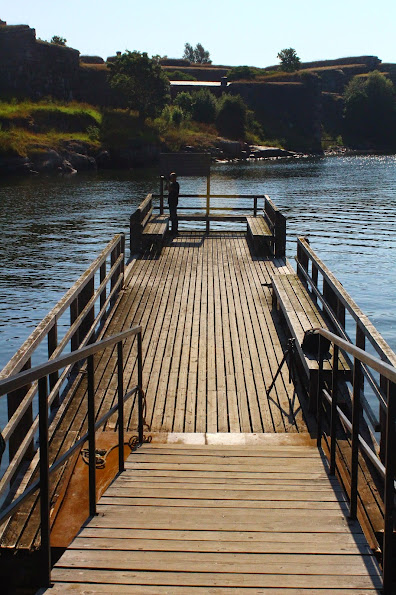 Wooden floating platform suomenlinna