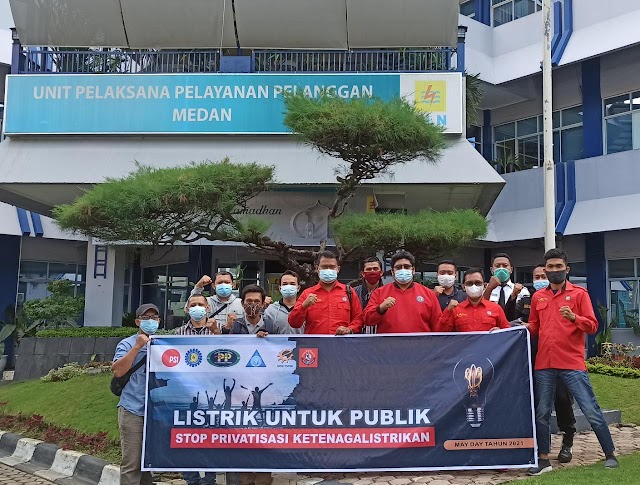 Sejumlah DPC SP Jajaran PLN UIW Sumut Tolak Privatisasi Ketenagalistrikan di Momen MayDay