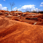 red as red at Cheltenham Badlands in Ontario, Canada in Caledon, Canada 