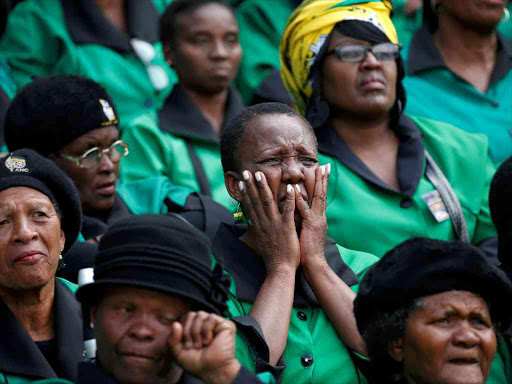 Mourners attend a memorial service for Winnie Madikizela-Mandela at Orlando Stadium in Johannesburg's Soweto township, South Africa April 11, 2018. /REUTERS