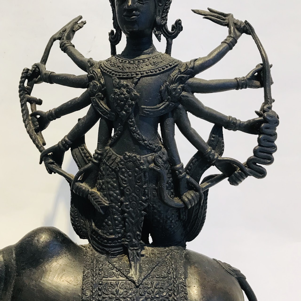 Shiva and Bull Cast Brass Statue