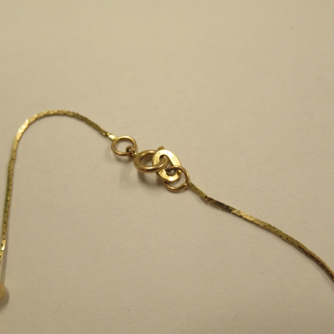 14K Gold Flat and Bead Chain Bracelet