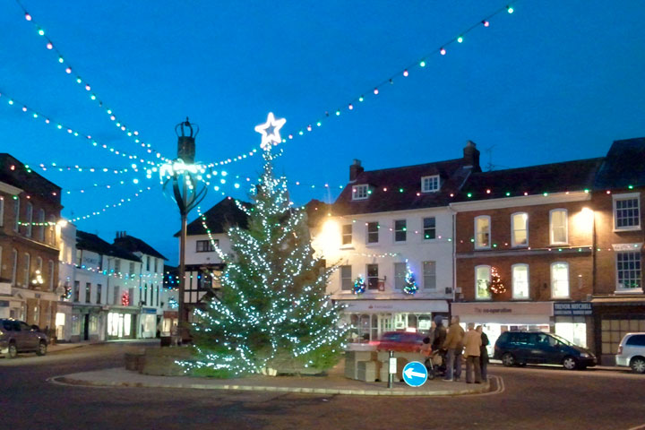 Christmas lights in the Square