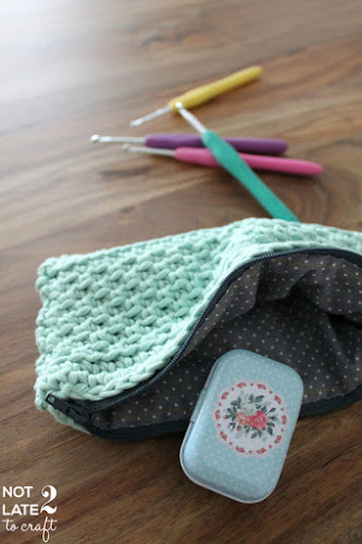 Not 2 late to craft: Estoig de ganxet amb punt baix altern / Alternating single crochet stitch pouch