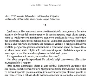 Echi dalle terre sommerse scrittura