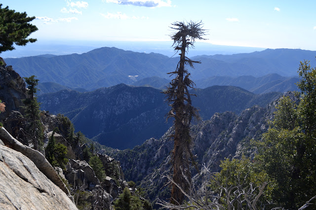 sharp ridges heading south