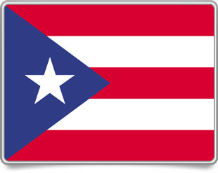 Puerto Rican framed flag icons with box shadow