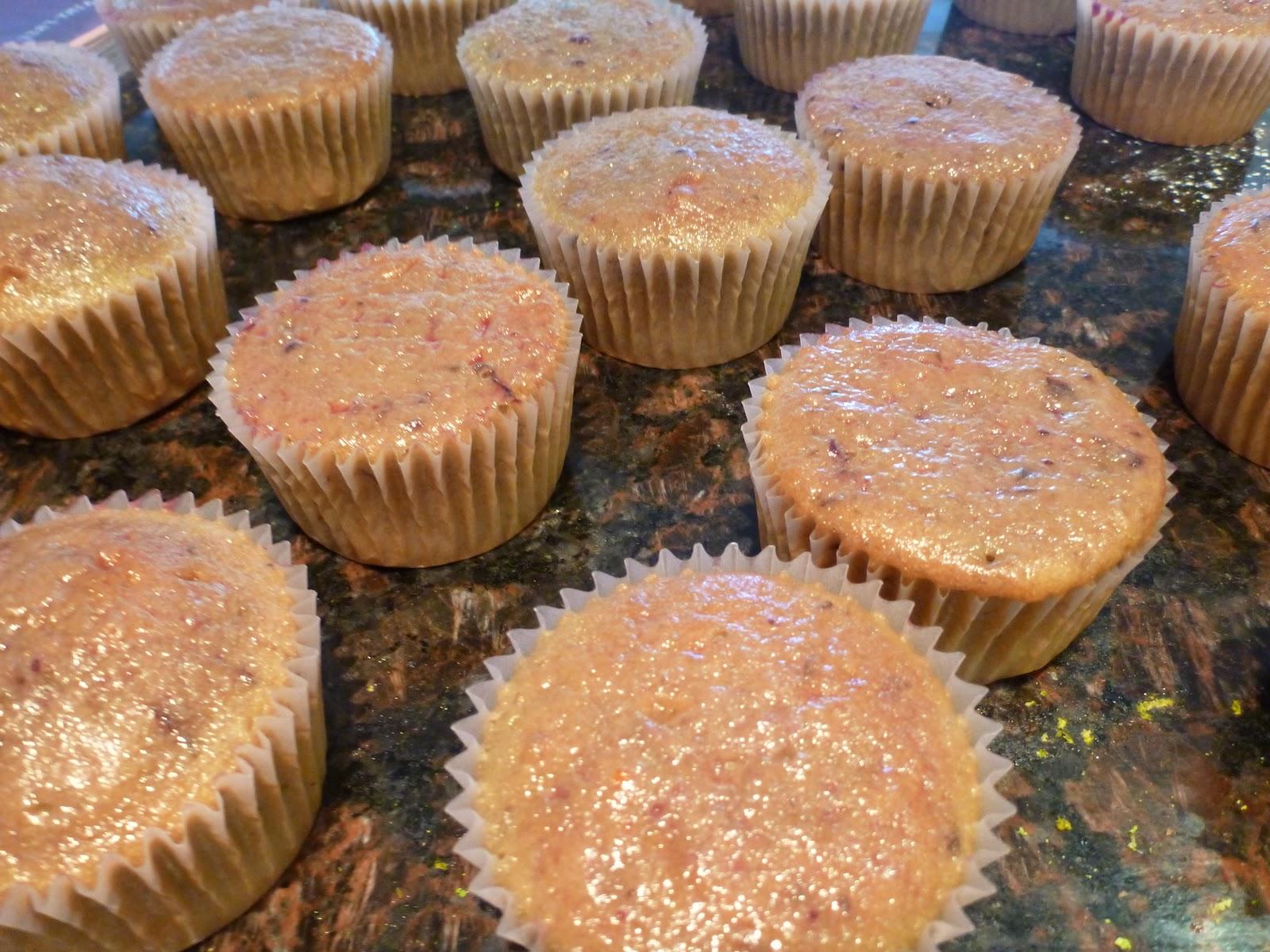 Newly brushed sangria cupcakes