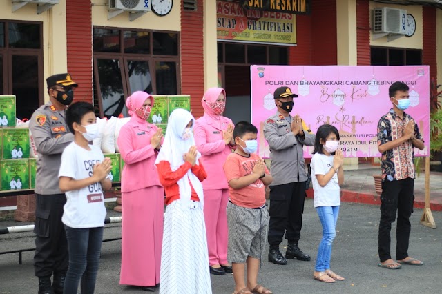 Bhayangkari Polres Tebing Tinggi Berbagi Kasih di Bulan Ramadhan 1442 H