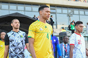 Kegan Johannes, captain of South Africa duringt he 2022 Cosafa Cup plate semi-final match against Madagascar at Sugar Ray Xulu Stadium on July 15.