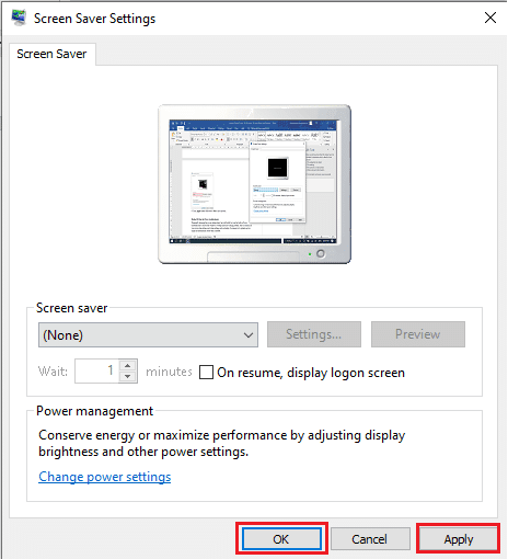 Haga clic en el botón Aplicar seguido de Aceptar para guardar y salir.