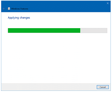 Il faudra un certain temps à Windows pour appliquer les modifications