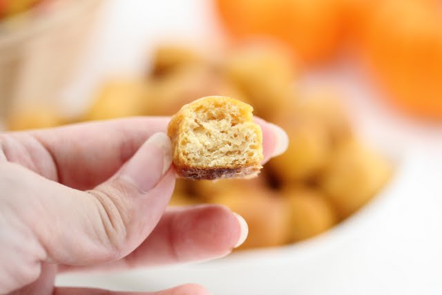 close-up of one pretzel bite