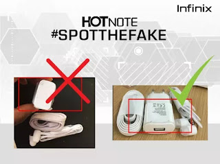 both fake and original charger of Infinix hot note