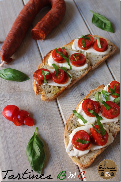 Tartines Basilic, Mozza, Chorizo 1