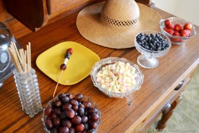 build your own fruit kabob table set up